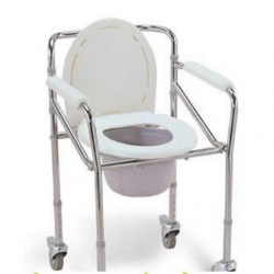 Commode chair with wheel