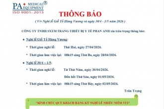 CÔNG TY TNHH SXTM TRANG THIẾT BỊ Y TẾ PHAN ANH THÔNG BÁO : LỊCH NGHỈ LỄ GIỖ TỔ HÙNG VƯƠNG, NGHỈ LỄ CHIẾN THẮNG 30/4 VÀ QUỐC TẾ LAO ĐỘNG 1/5 NĂM 2026